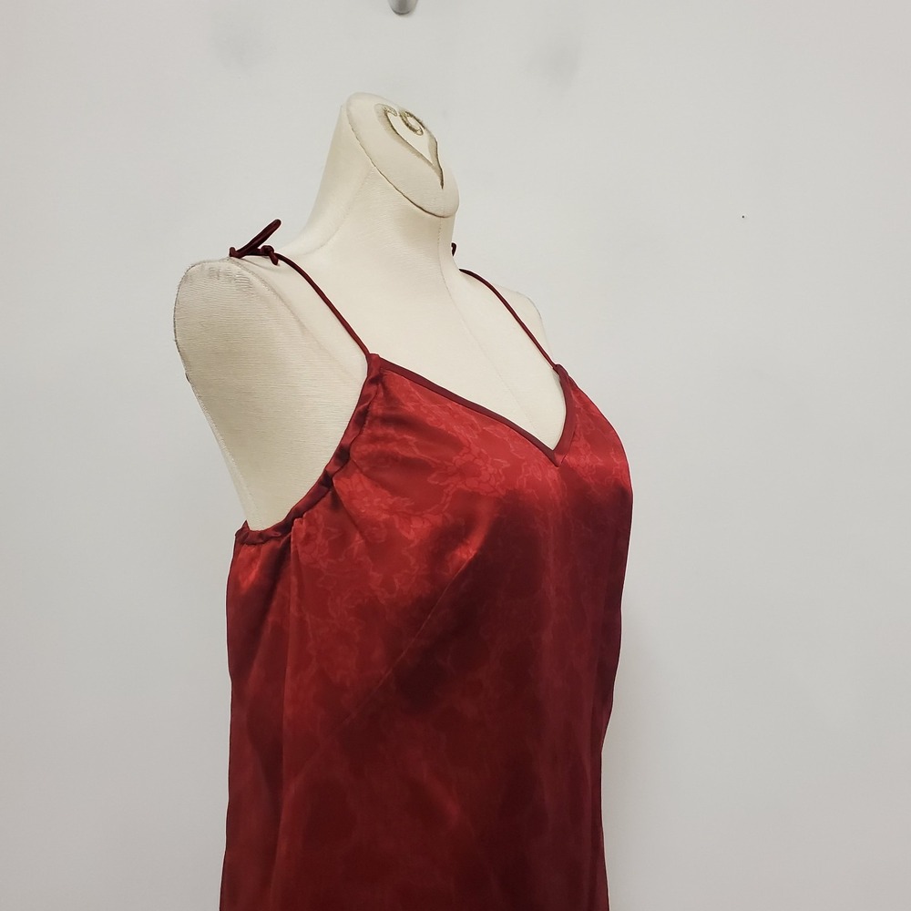 Vintage Banana Republic Womens‎ Y2K Silk Midi Dress Size 4 Red Floral Vampire - Picture 2 of 12